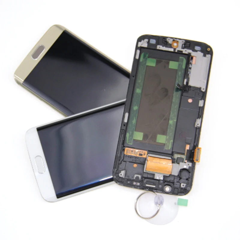 SUPER AMOLED Дисплей для Samsung Galaxy S6 edge ЖК дисплей G925 G925I G925F Сенсорный экран Digitizer + рамка