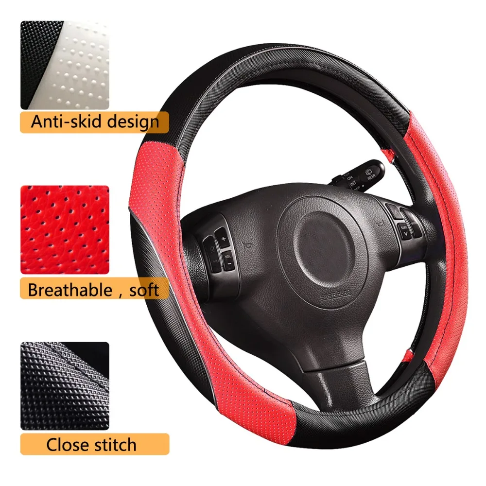 Автомобильные радужные ПВХ кожаные универсальные автомобильные Чехлы для руля