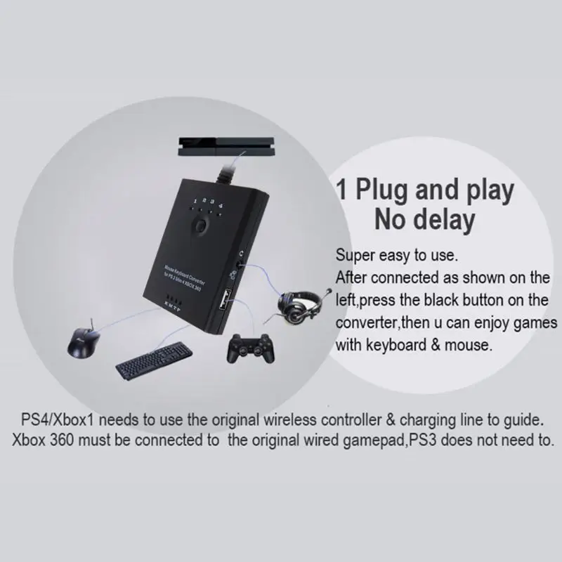 Конвертер клавиатуры для мыши адаптер PS3 / PS4 XBox 360 One Xbox one S без задержки совместим