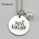 Модный простой вдохновляющий ручной штампованный Выгравированный индивидуальный кулон ожерелье подарок ювелирные изделия, 10 шт.лот, # LN1902