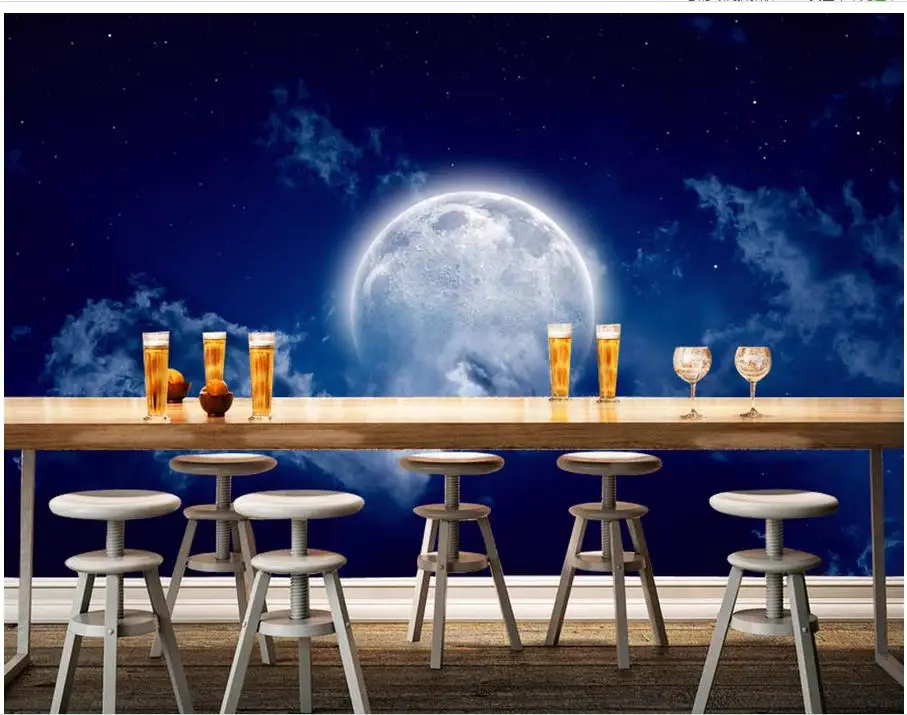 Домашний декор красивый пользовательский любой размер росписи 3D фантазия Луна