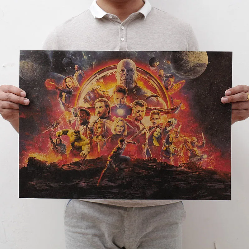 Mling 1 шт., 51,5x36 см, постер из серии Marvel, Мстители, война бесконечности, Ретро плакат, наклейки на стену для гостиной, украшение для дома