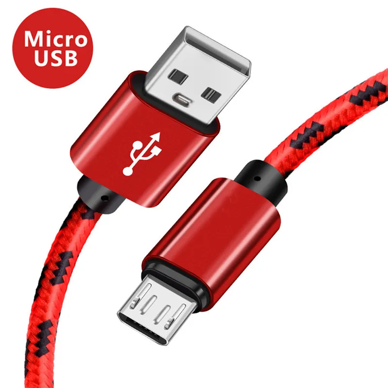 Red For Micro USB 1 м Micro USB кабель 2.4A Быстрый кабель синхронизации данных и зарядки для samsung huawei Xiaomi LG htc Andriod USB кабель для зарядки телефона - Цвет: Red For Micro USB