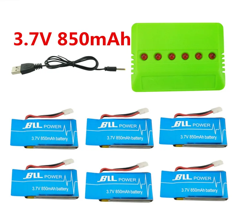 BLL батарея 6 шт 3 7 V 850mAh Syma X5SW X5SC X5S 1 RC с 5 в зарядное устройство набор для дрона