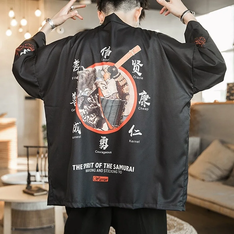 Кимоно Kimonos Haori 2019 японское кимоно кардиган мужской костюм самурая азиатское