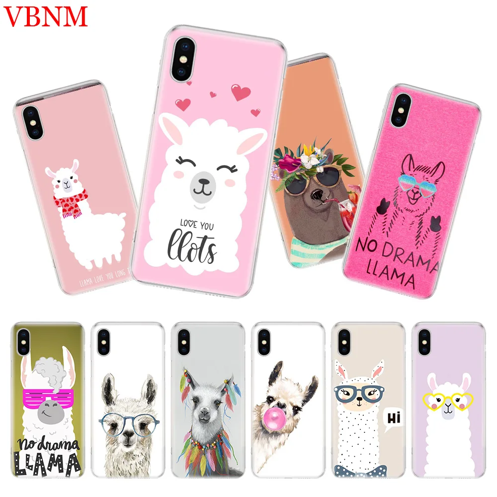 Lama Llama Alpacas Silicome Phone Чехол для iPhone 7 8 6 6S Plus X 10 Ten 9 XS MAX XR 5 5S SE Art индивидуальная обложка