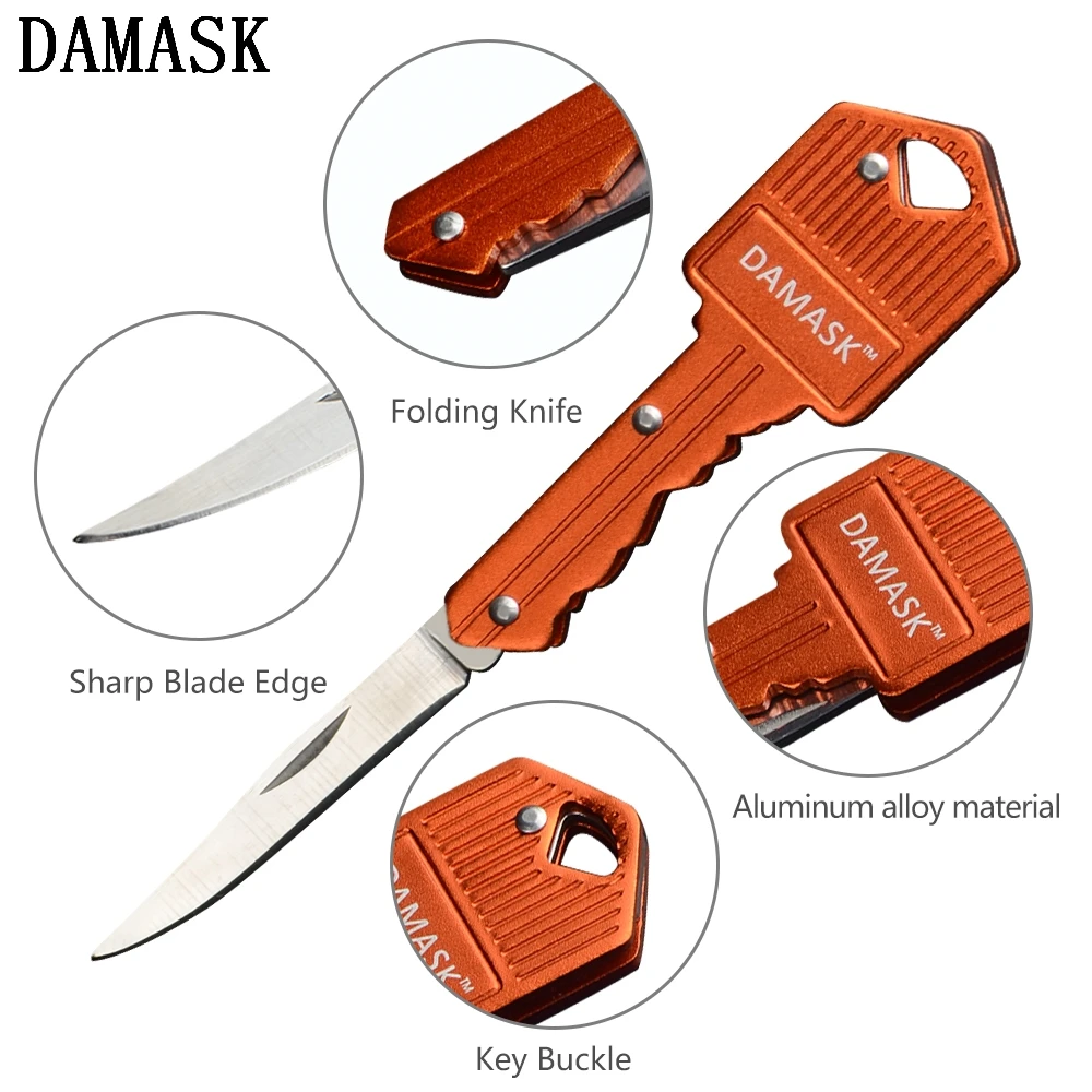 DAMASK бренд 4 шт. набор ключ нож из нержавеющей стали Портативный складной брелок