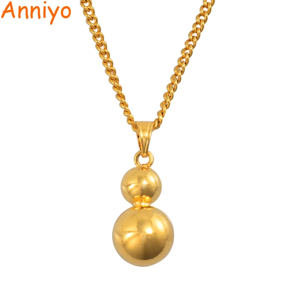 Anniyo шарики бусины подвеска цепочка ожерелья для женщин девушек золотой цвет