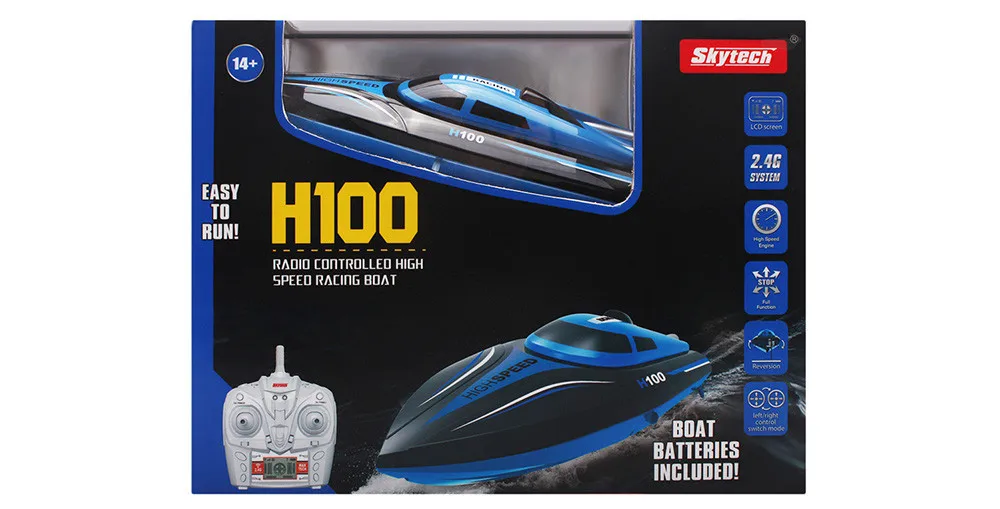 Skytech H100 катамаран радиоуправляемая гоночная лодка 2,4 ГГц 4CH высокоскоростная радиоуправляемая лодка для рыбалки лодка-приманка с ЖК-дисплеем для подарков