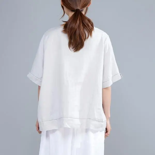 Фото BUYKUD Женская хлопковая блузка рубашка 2019 женская одежда короткий рукав Blusas BUYKUD Женская хлопковая блузка рубашка 2019 женская одежда короткий рукав Blusas