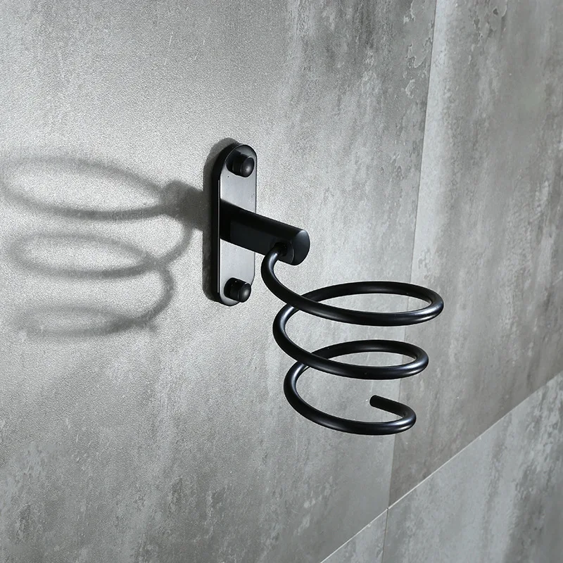 Космическая алюминиевая подвесная полка для ванной черный Фен держатель