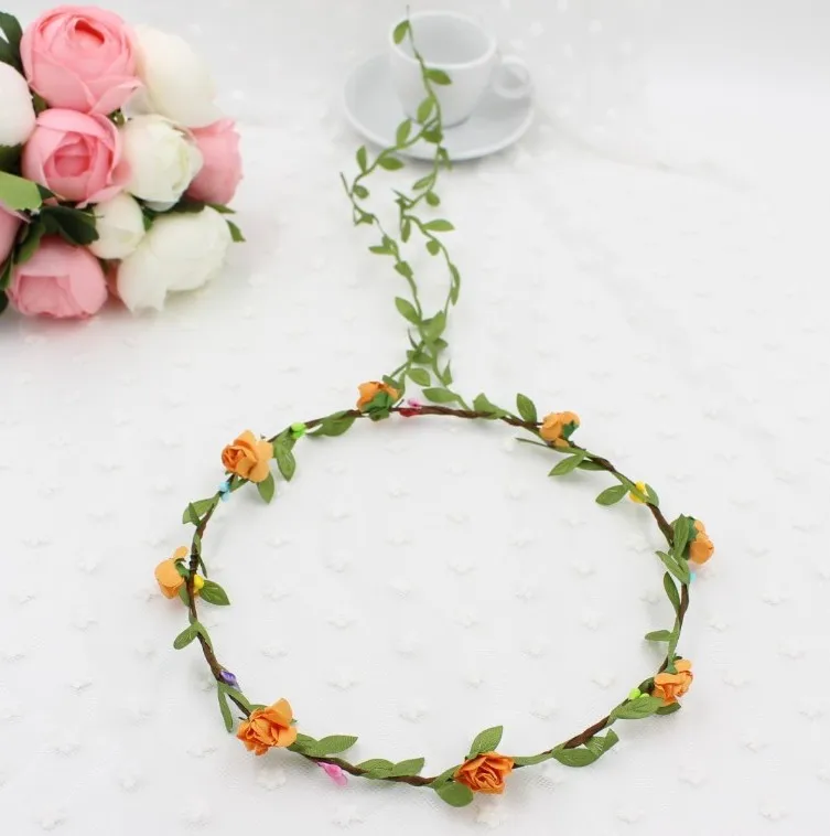 Bridesmaid Bridal Wreath Elastic Bracelet Wrist Flower Beach Party Photo Props Children Hair Jewelry | Детская одежда и обувь