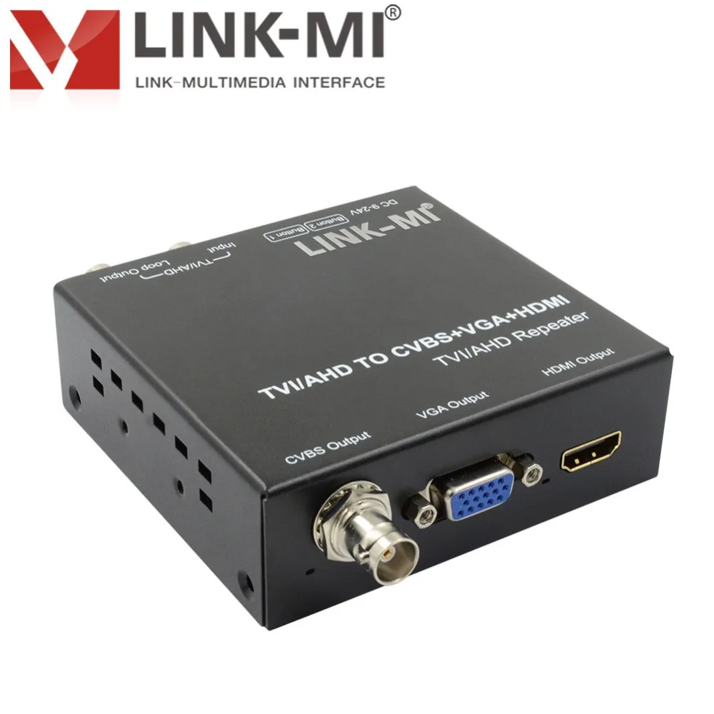 LINK-MI TVH2 TVI AHD к HDMI CVBS VGA BNC HD видеоконвертер для CCTV с 1 циклической TVI/AHD выходом 300 м