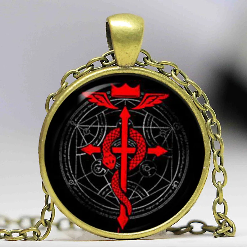 Fullmetal alchemist necklace edward pendant handmade jewelry for men | Necklace