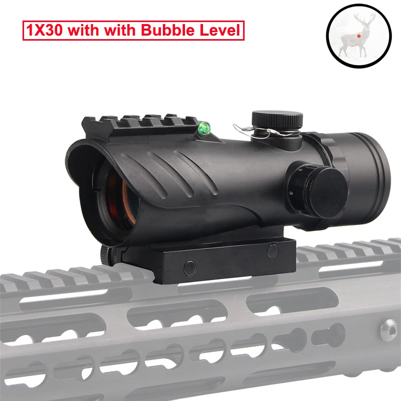 Тактический прицел с красной точкой 1x30 ACOG пузырьковым уровнем тактический