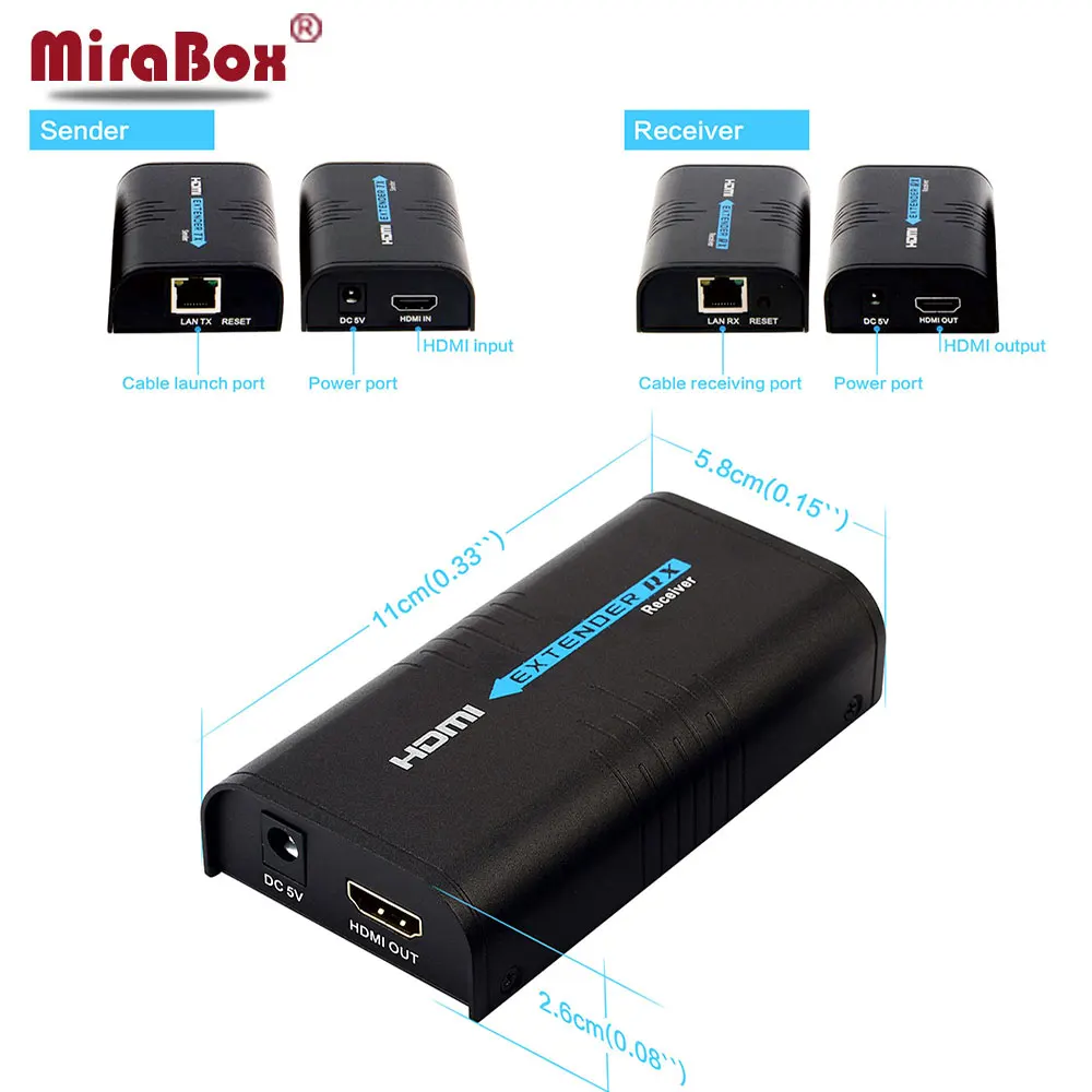 TCP IP HDMI удлинитель Cat5 Поддержка FUll HD 1080P передатчик и приемник к UTP STP Cat5e/Cat6 Rj45 Ethernet