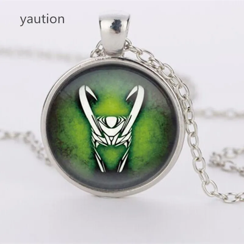 Новинка 3 цвета кулон Loki God of mischif стеклянное ожерелье с подвесками чокер