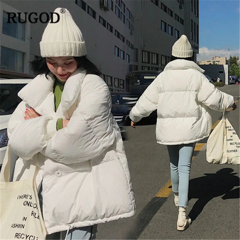Женское Фланелевое пальто RUGOD повседневное однотонное однобортное толстое с