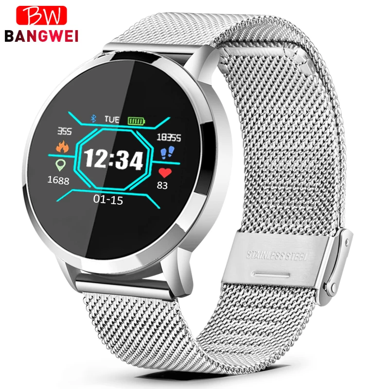 LIGE 2019 New Smart Fitness Bracelet Blood Pressure Heart Rate Monitor Waterproof Women Wristband Metal Strap Men Watch Sport |