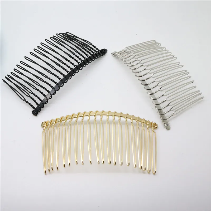 Металлические гребни для волос серебристые/золотистые/черные 195*3 6 см 20 зубьев 7 5