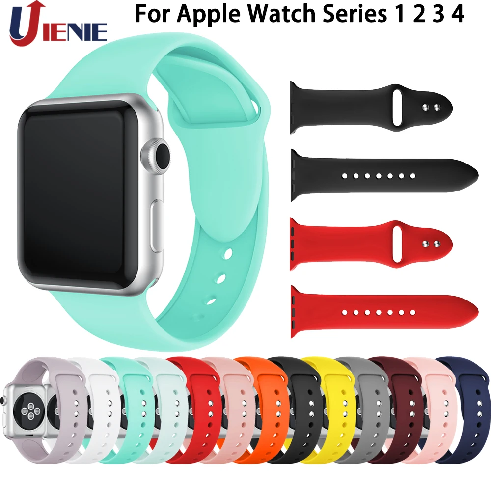 Ремешок для часов Apple Watch 4 3 2 1 38 мм 42 силиконовый спортивный смарт браслет iWatch
