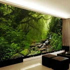 Фотообои 3D стерео с изображением девичьего леса, пейзажа, гостиной, дивана, ТВ, спальни
