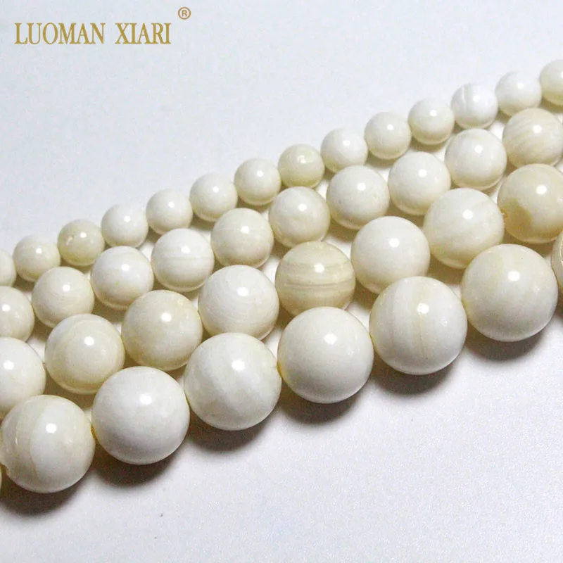 Wholesale 100% Natural Pink White Deep Sea Shell Beads fit DIY Bracelet Necklace For Jewelry Making 6/8/10/12mm Strand 15'' |