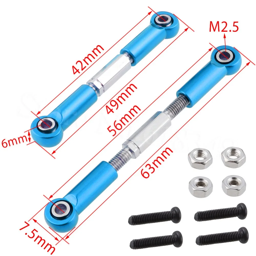 Алюминиевая тяга серводвигателя Turnbuckle Link 0018 для WLtoys 12428 12423 1:12 RC автомобиль