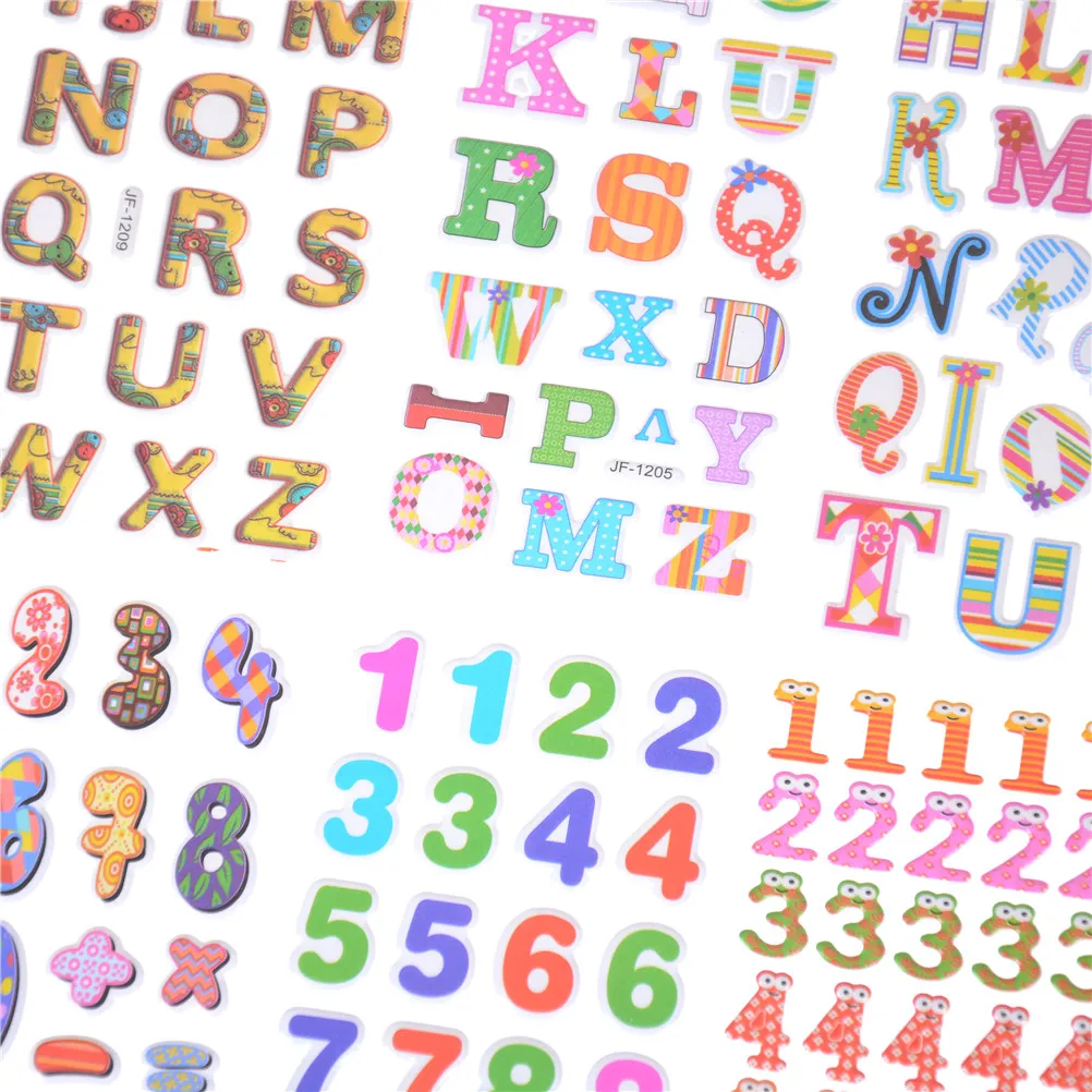 5 листов мультяшных детских милых наклеек пышные наклейки для девочек/мальчиков