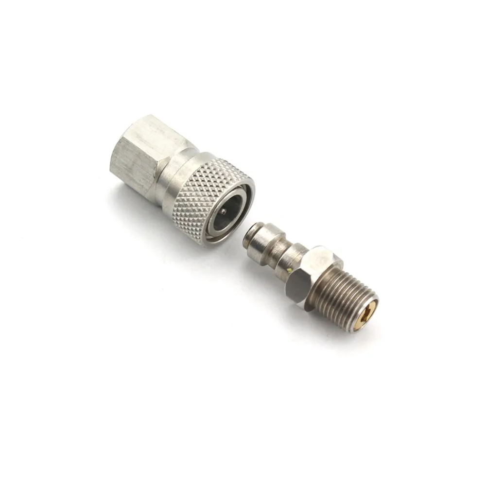 PCP Airforce Paintball 1/8BSPP Stainless Steel G1/8 Male Plug and Female Quick Disconnect SET Connector Fittings Socket 2pcs/set | Спорт и
