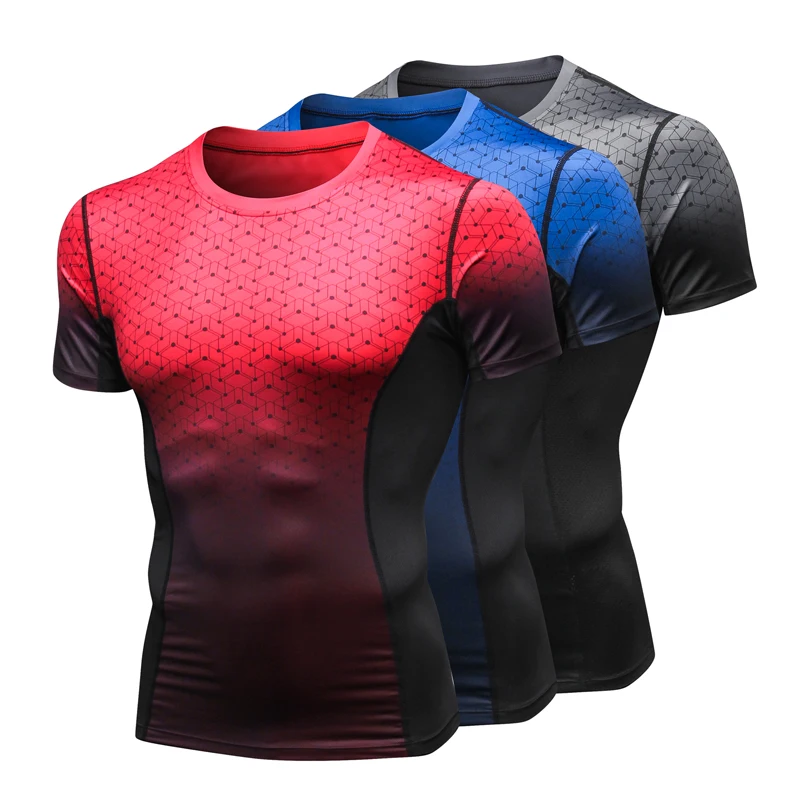 Мужская футболка с коротким рукавом для фитнеса быстросохнущая Спортивная