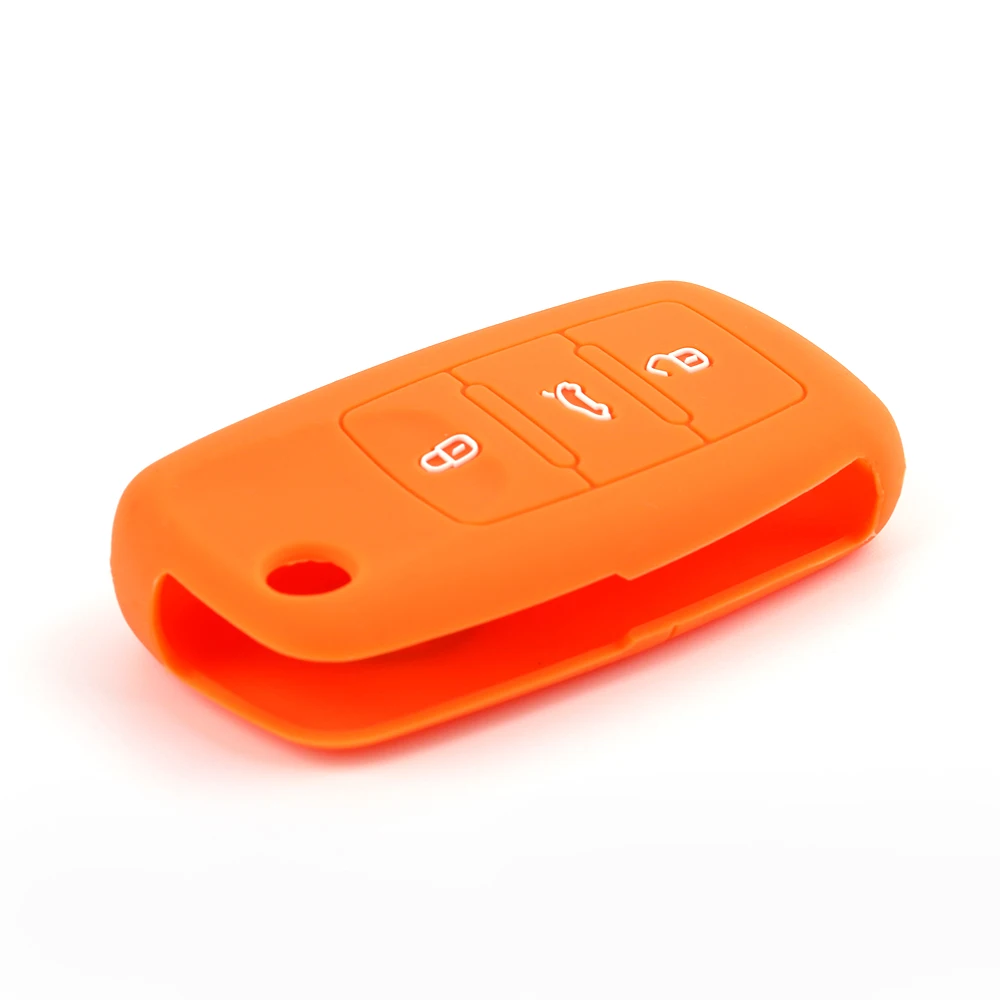 Comfortable soft Silicone rubber 3 buttons Car Key Cover Case For Remote Control suitable Volkswagen Series Car-styling | Автомобили и