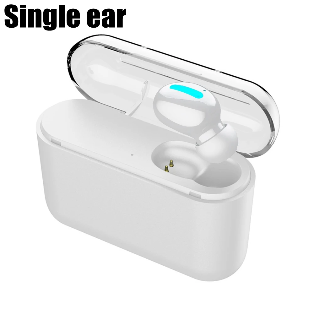 White Single Ear Наушники Defeway Bluetooth 5,0 наушники TWS Ture беспроводные наушники в ухо мини наушники HBQ Q32 IPX5 Водонепроницаемая гарнитура - Цвет: White Single Ear