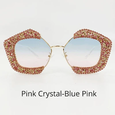 Pink Crystal Ralferty шикарные побрякушки Солнцезащитные очки женские брендовые дизайнерские нестандартная оправа солнцезащитные очки женские Кристальные градиентные солнцезащитные очки G1713 - Цвет линз: Pink Crystal