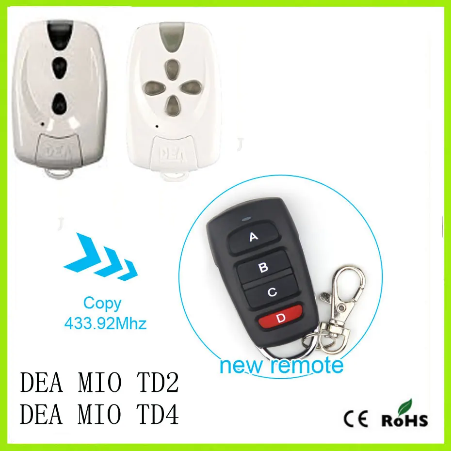 DEA MIO TD2 TD4 433 92 МГц пульт дистанционного управления сменный дубликатор для ворот