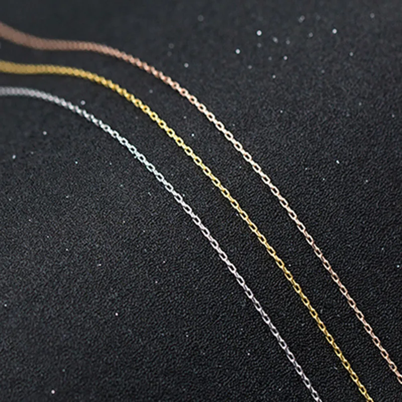 2 gold 0.6mm 925 пробы, серебряная цепочка, женская мода, очаровательное 925 серебряное ожерелье, базовая цепочка, ювелирное изделие, Прямая поставка,, 0,6 мм - Окраска металла: 2 gold 0.6mm