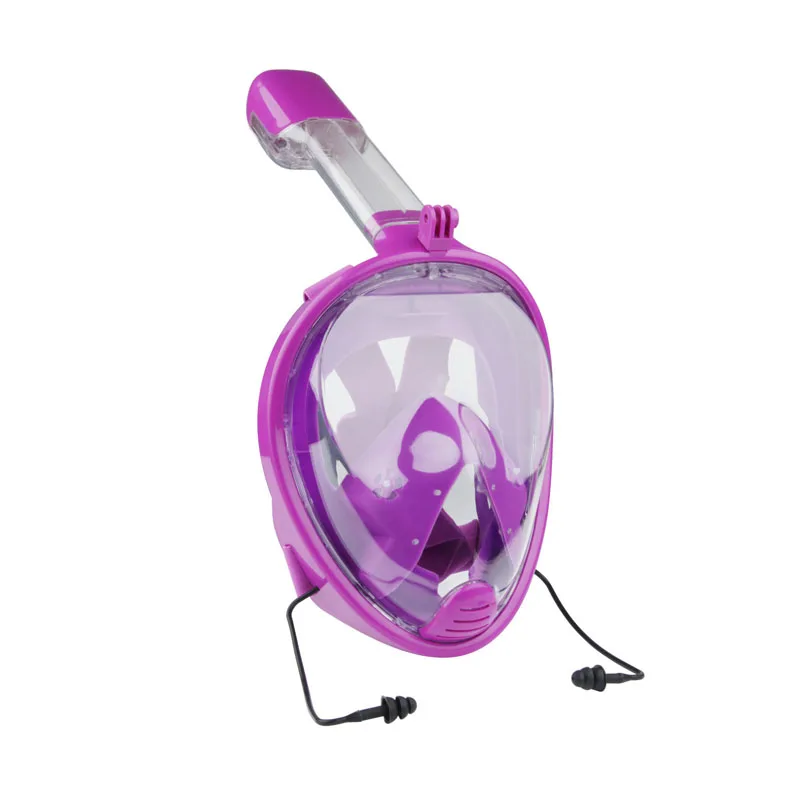 Full Face Snorkeling Masks Panoramic View Anti-fog Anti-Leak Swimming Snorkel Scuba Underwater Diving Mask GoPro Compatible - Цвет: color 03