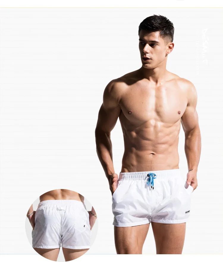 Des21 men sexy swimwear summer beach shorts surfing swim trunk shorts men swimsuit sunga fitness running shorts quick dry