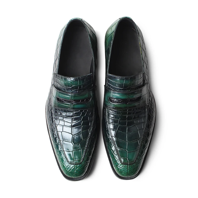 VIKEDUO 2020 New Crocodile Skin Men's Shoes Patina Luxury Brand Loafer Driving Leather Footwear Male Slip On Zapato Hombre | Обувь