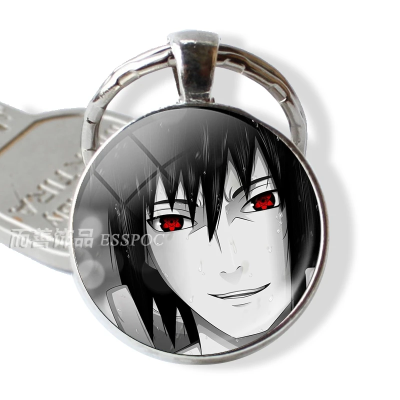

Anime Naruto Shippuden Keychain Pendant Glass Dome Cabochon Uzumaki Naruto Uchiha Sasuke Jewelry Fashion Key Chain Ring Gift