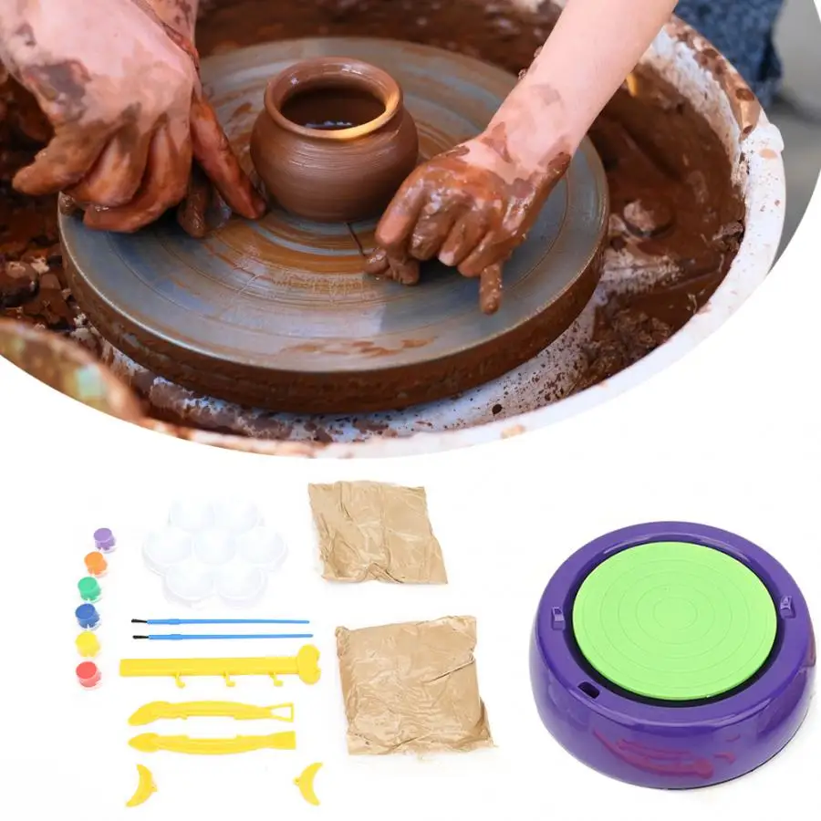 Электрический Детский DIY Искусство и ремесла Керамические керамические колеса глиняные керамические колеса машина гончарное колесо Вращающийся поворотный стол