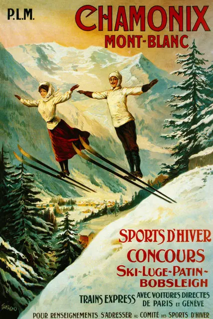 Винтажный постер для катания на лыжах спорта путешествий кюлот вело лыжи