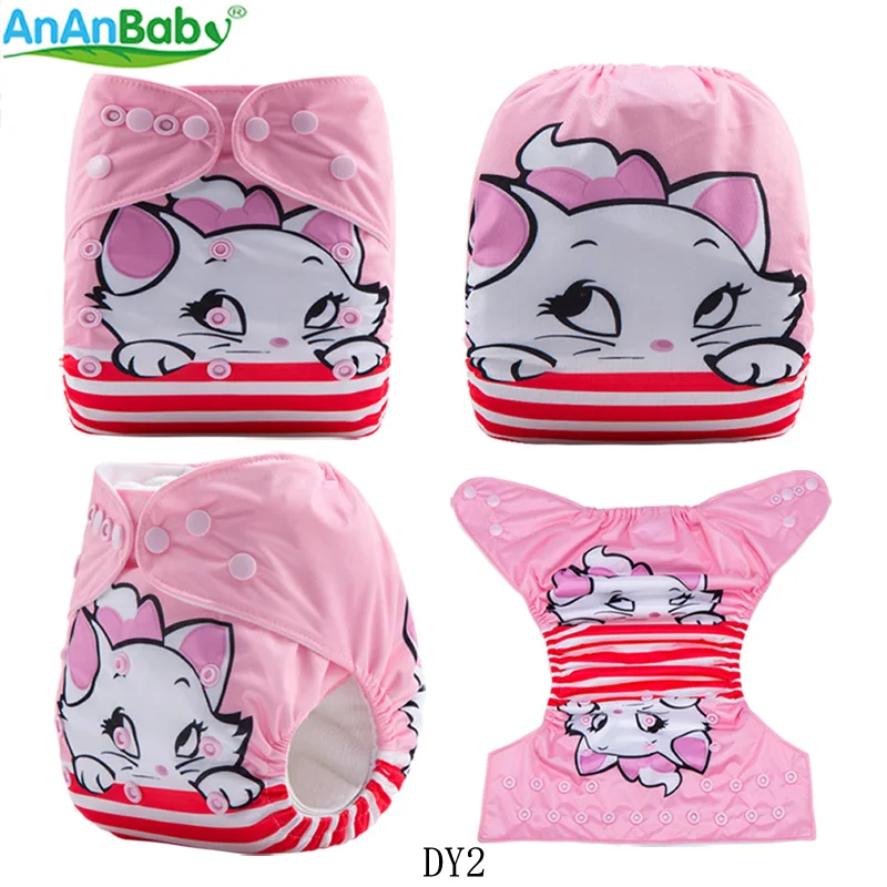 Ananbaby 2018 модный мультяшный детский моющийся многоразовый тканевый подгузник в
