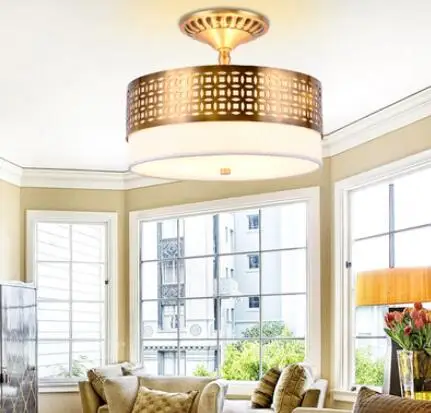 

Chinese style all copper Ceiling Lights classical bedroom lamp study lamp circular study lamp atmosphere LU8019