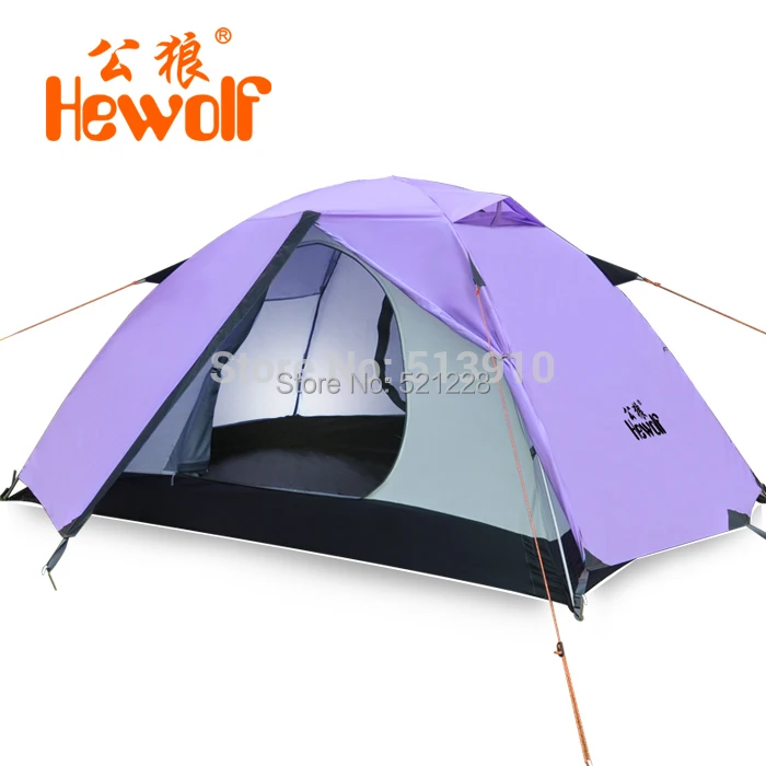 Двухслойная алюминиевая палатка Hewolf UV для 2 человек Всесезонная с защитой от