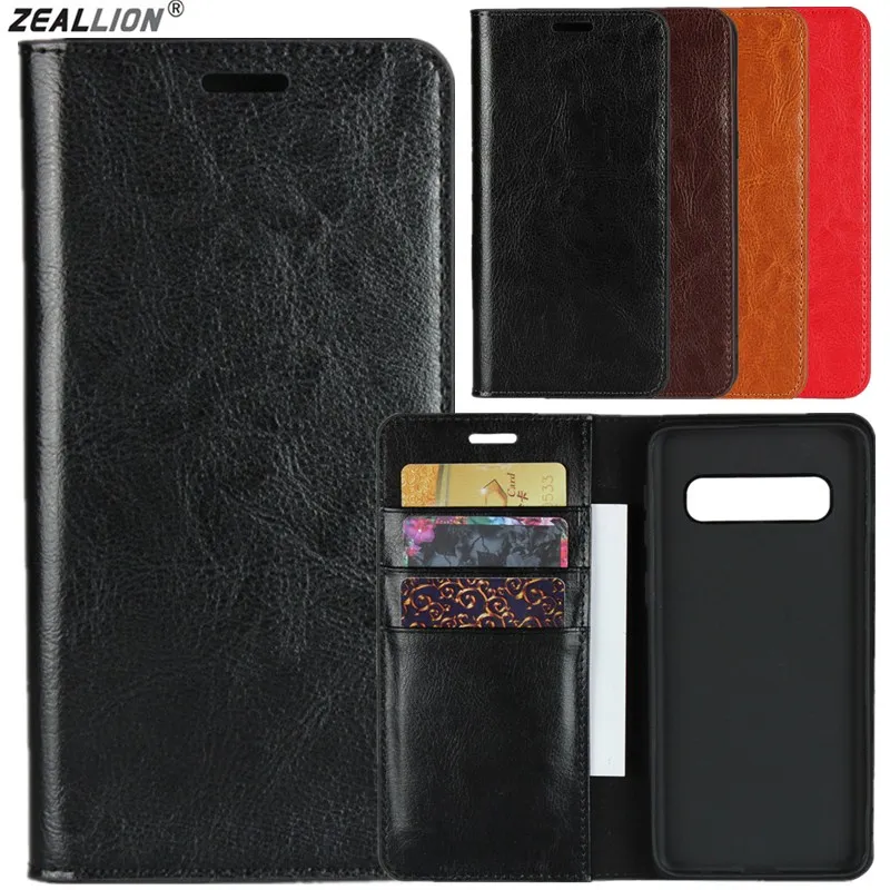 Zeallion для самсунга S10 S9 S8 плюс S6 S7 край A5 J3 J5 J7 A6 A7 A8 J4 J6 плюс из натуральной кожи Крейзи Хорс кожаный чехол Обложка