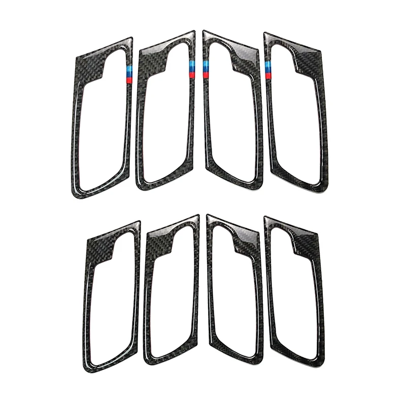 4 шт. накладки на дверную ручку из углеродного волокна для BMW X5 X6 E70 E71 2009 2010 2011 2012 2013