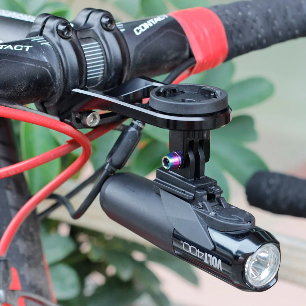 Bike Light Holder Flashlight Lamp Mount Bracket Connect to Garmin Bryton Computer mount with Camera Adapter Bicycle Accessories