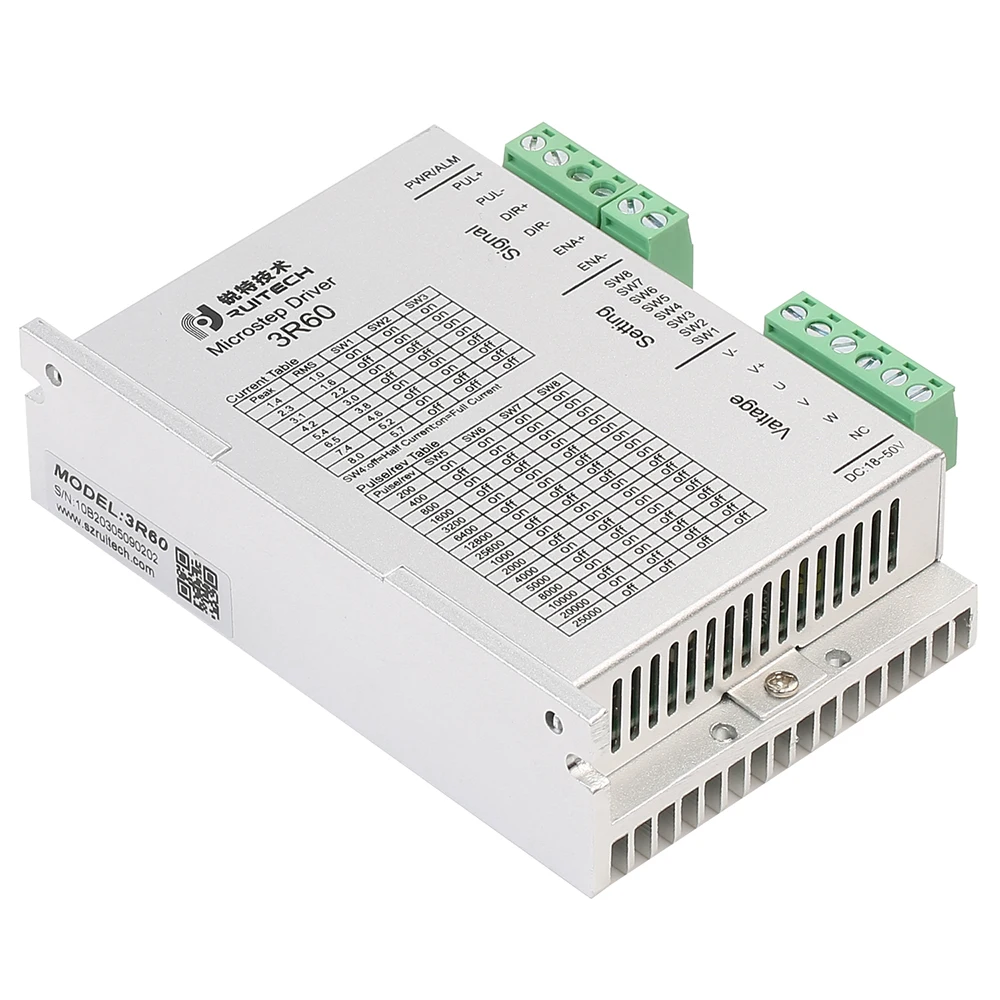 Контроллер шагового двигателя Rtelligent 3R60 3 Phase1.4 8.0A 24 50VAC/DC контроллер драйвера для