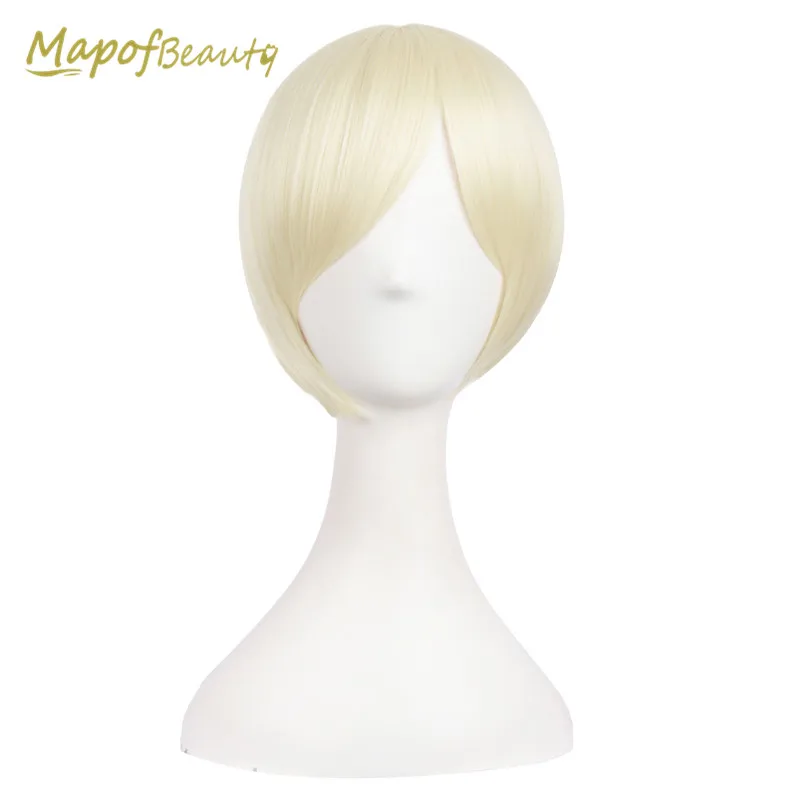 MapofBeauty 12 ''короткие прямые черные белые золотые парики для косплея женщин